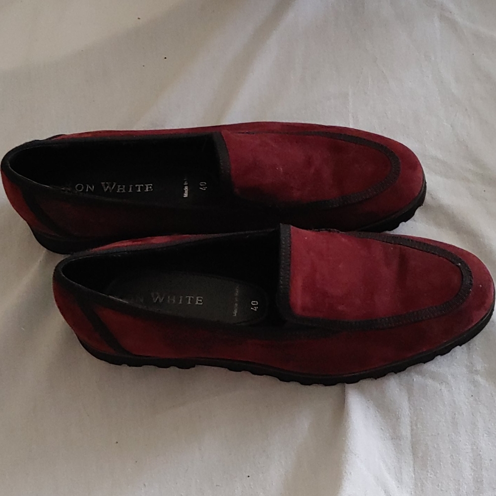 Burgundy flats